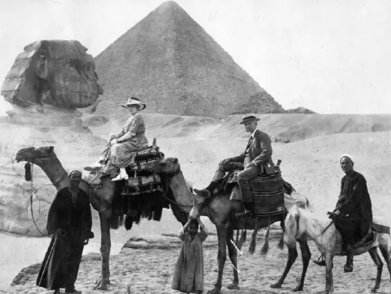 AWF Sr. and his wife, Grace Albers French Traveling on Camels