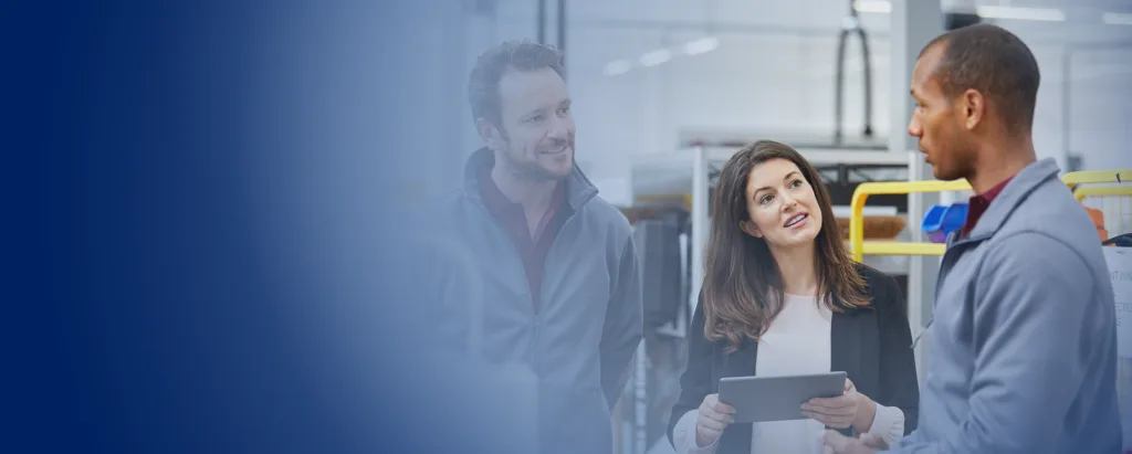 3 People Discussing Hydraulic Press Repair, Hydraulic Press Maintenance, & Hydraulic Press Replacement Parts