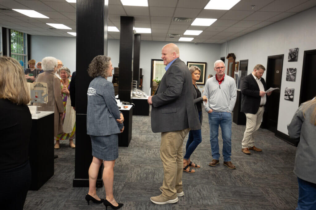 Tayte with guest at the French museum.